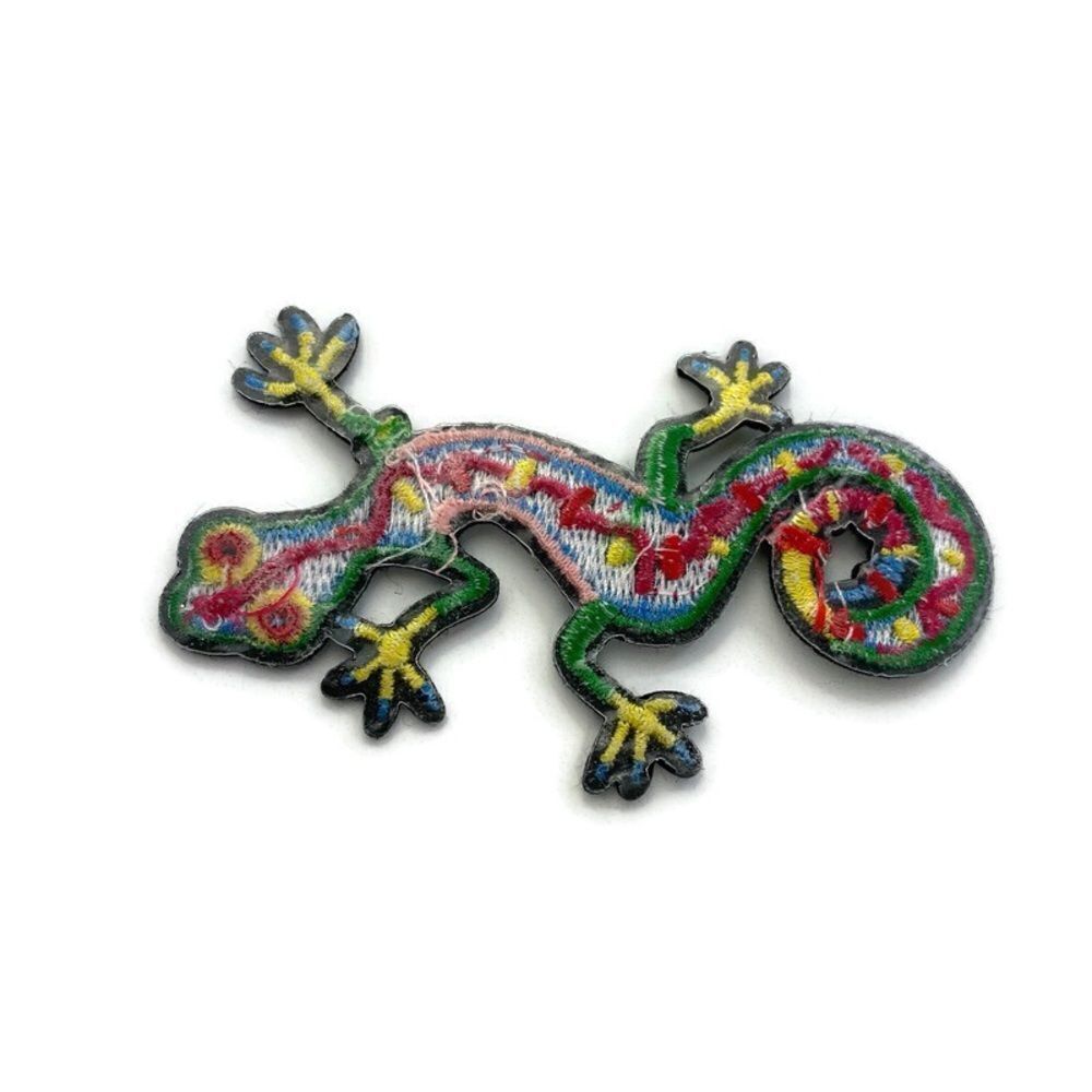 Colorful Gecko Embroidered Patch - Picture 4 of 4